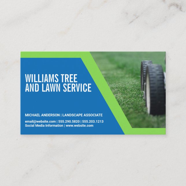 Tarjeta De Visita Lawn Mower | Corte de gramíneas (Anverso)