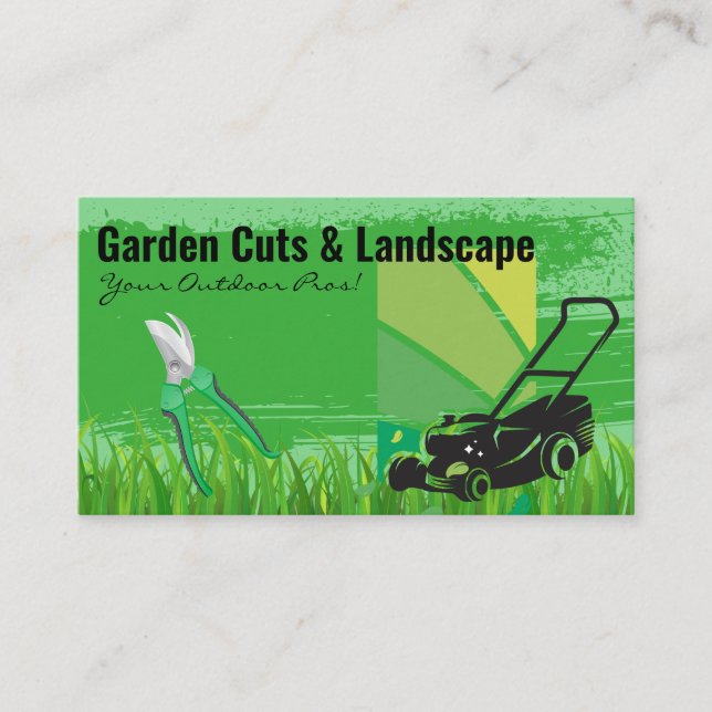 Tarjeta De Visita Lawn Mower Cutting | Grass | Landscapers (Anverso)