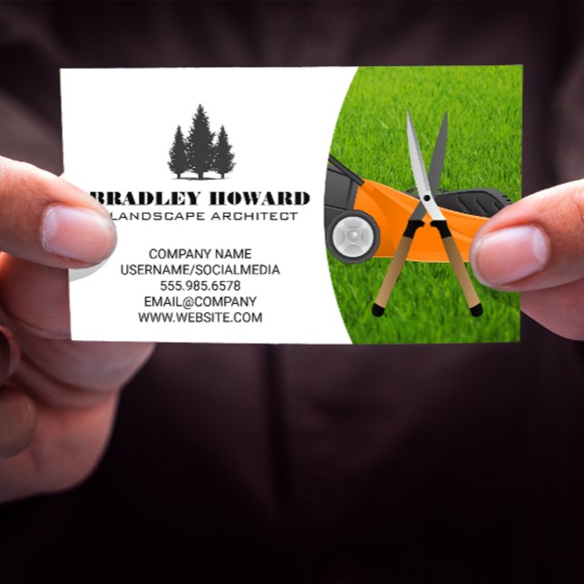 Tarjeta De Visita Lawn Mower | Gardening Shears | Grasa (Subido por el creador)