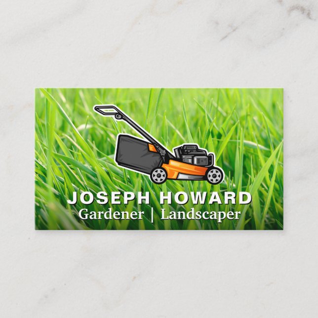 Tarjeta De Visita Lawn Mower | Grasa | Paisajista (Anverso)