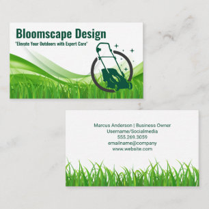 Tarjeta De Visita Lawn Mower Grass   Landscaper Services