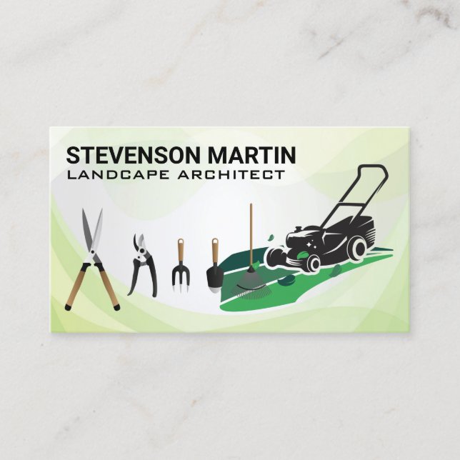 Tarjeta De Visita Lawn Mower | Herramientas de jardinería | Landscap (Anverso)