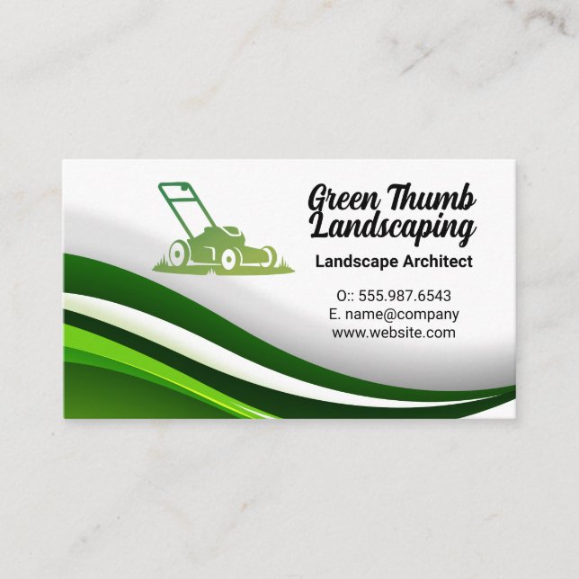Tarjeta De Visita Lawn Mower | Landscaping Architect (Anverso)