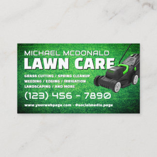 Tarjeta De Visita Lawn mower yard care Business Card