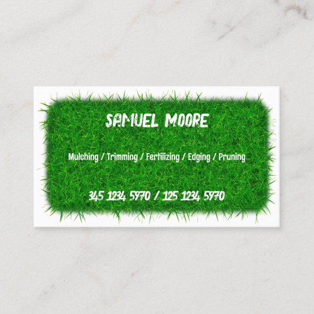 Tarjeta De Visita Lawn Mowing (Anverso)