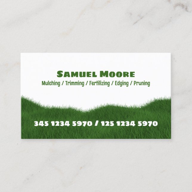 Tarjeta De Visita Lawn Mowing (Anverso)