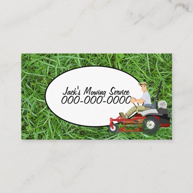 Tarjeta De Visita Lawn Mowing Landscape Service (Anverso)
