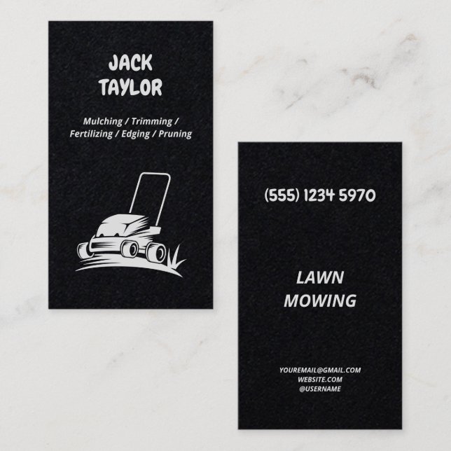 Tarjeta De Visita Lawn Mowing Premium (Anverso / Reverso)
