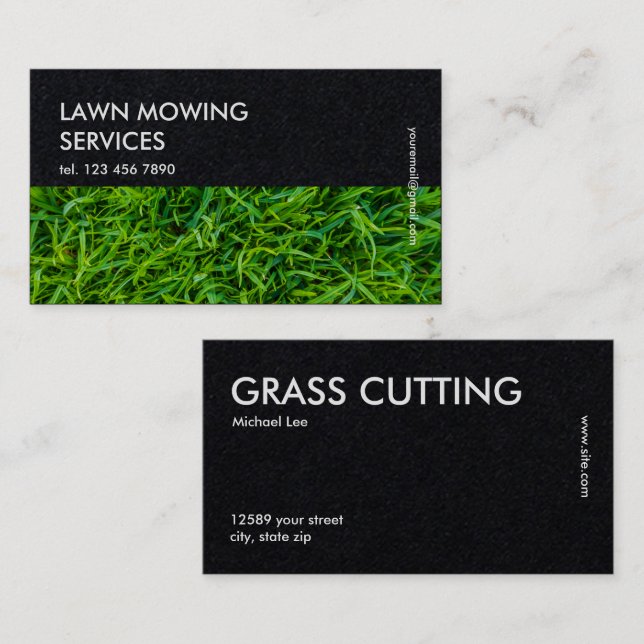 Tarjeta De Visita Lawn Mowing Premium (Anverso / Reverso)