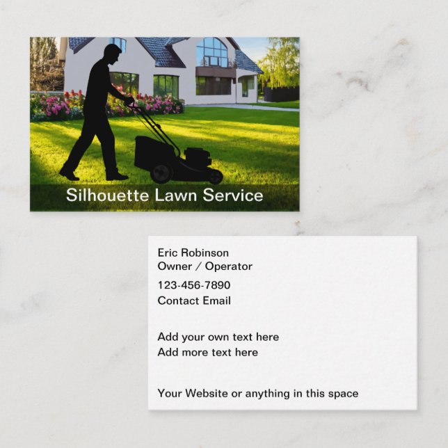 Tarjeta De Visita Lawn Mowing Residservice Simple (Anverso / Reverso)