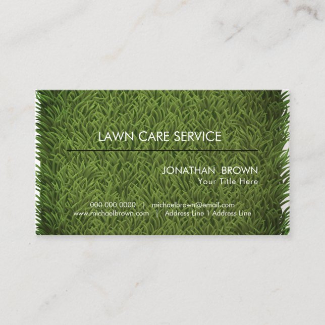 Tarjeta De Visita Lawn Service pasto viejo Mowing (Anverso)