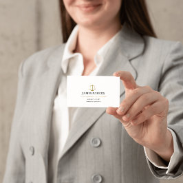 Tarjeta De Visita Lawyer Attorney At Law Classy White