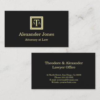 Tarjeta De Visita Lawyer Black Modern Business Card