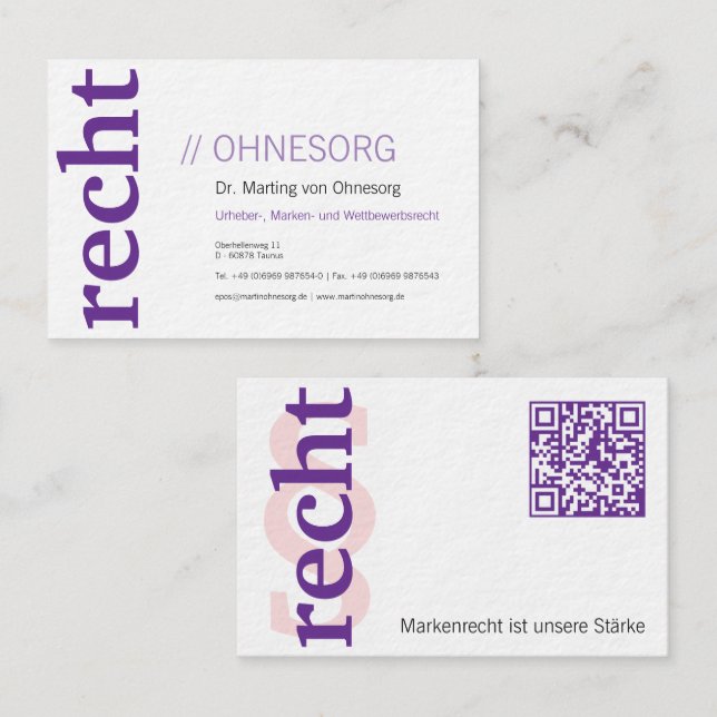Tarjeta De Visita Lawyer With § Business Card (Anverso / Reverso)