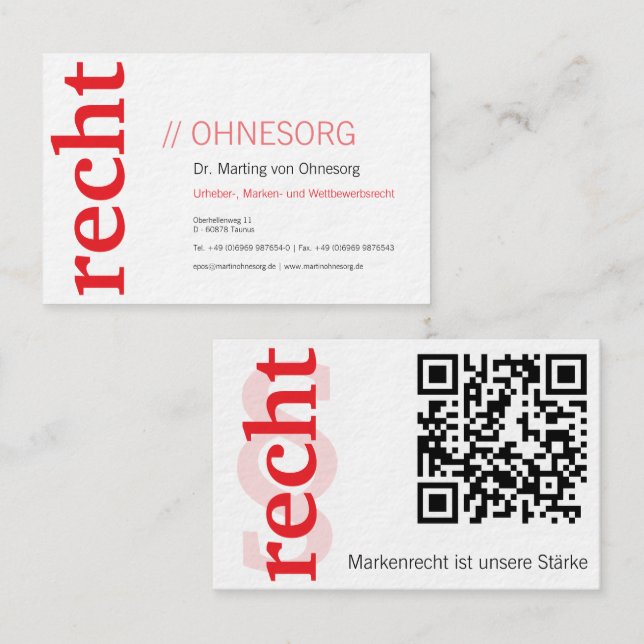 Tarjeta De Visita Lawyer With § Business Card (Anverso / Reverso)