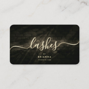 Tarjeta De Visita Lazas Artista de maquillaje Faux Gold Script Moder