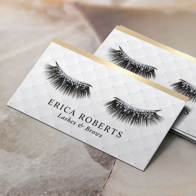 Tarjeta De Visita Lazas Artista de maquillaje Lujo Eyelash Gold Bord (Subido por el creador)
