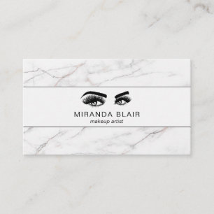 Tarjeta De Visita Lazas Artista de maquillaje Marble Blanco Lujoso