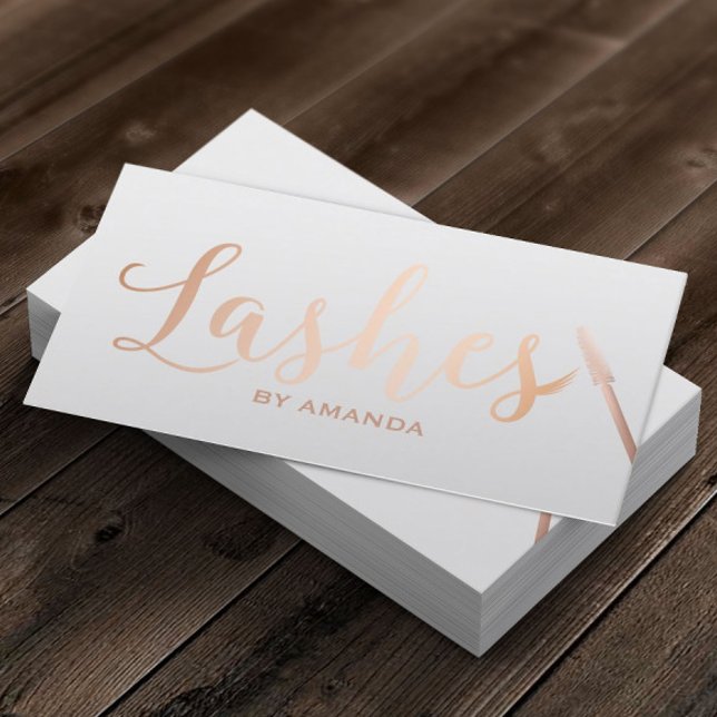Tarjeta De Visita Lazas Artista de maquillaje Rosa Guión dorado Gris (Subido por el creador)