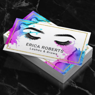Tarjeta De Visita Lazas Brows Makeup Artista Acuarela Salón De Belle