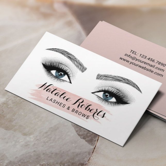 Tarjeta De Visita Lazas Brows Makeup Artista Ojos Azules Salón Rubor (Subido por el creador)