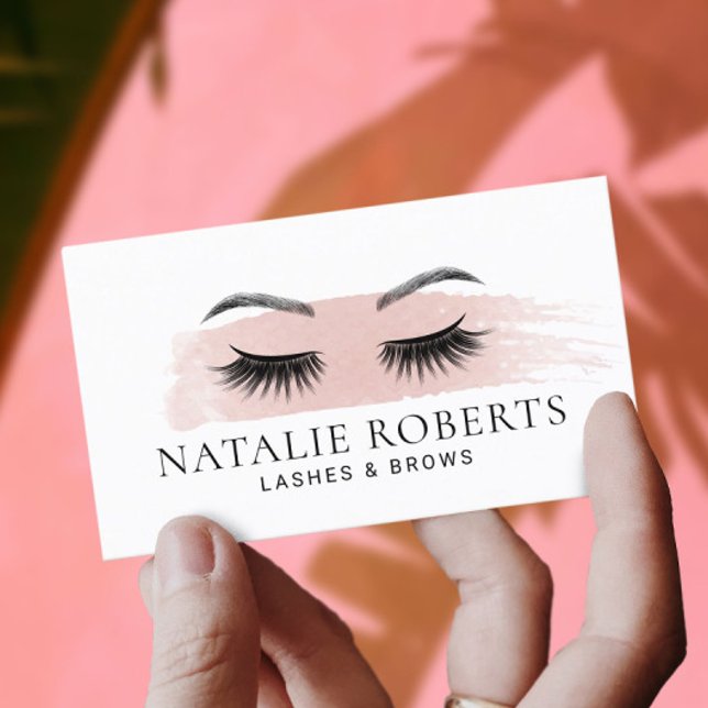Tarjeta De Visita Lazas Brows maquillaje Artista Rubor Pincel rosado (Subido por el creador)