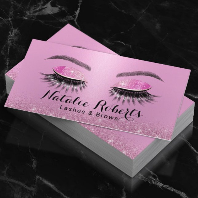 Tarjeta De Visita Lazas Cristóbal Artista Salón Rosa Girly (Subido por el creador)