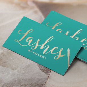 Tarjeta De Visita Lazas de maquillaje Artista Guión de oro Moderno T