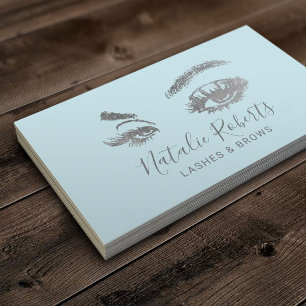 Tarjeta De Visita Lazas Eyelash Artista Mint Blue Salon
