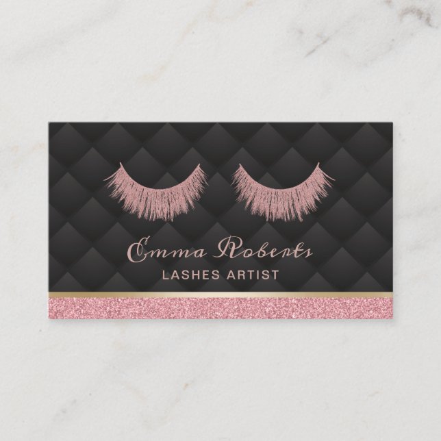 Tarjeta De Visita Lazas Makeup Artista Extensiones Eyelash de lujo (Anverso)
