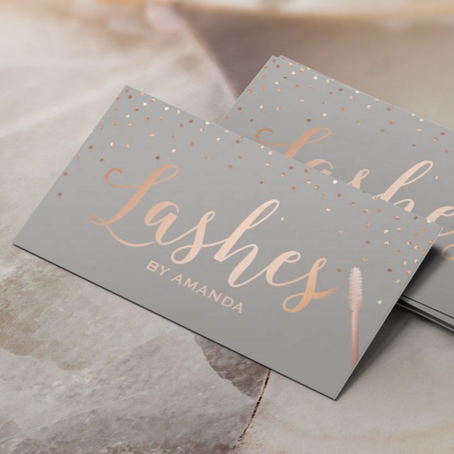 Tarjeta De Visita Lazas maquillaje Artista Rosa Oro y Gris (Subido por el creador)