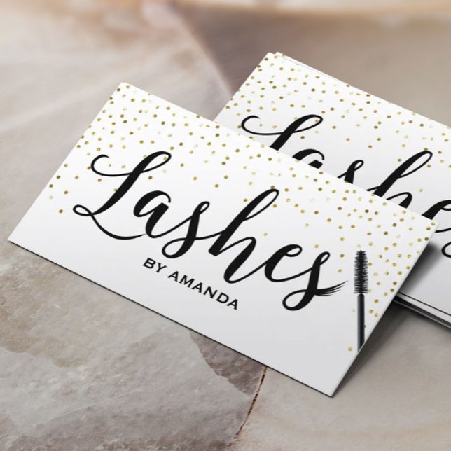 Tarjeta De Visita Lazas maquillaje escritura clásica moderno Confett (Subido por el creador)