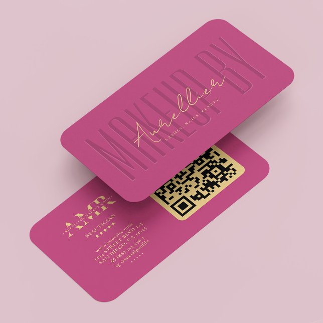 Tarjeta De Visita Lazas maquillaje Nail Tech Estética rosa moderna (Lashes Makeup Nail Tech Pink Aesthetic Modern Business Card
)