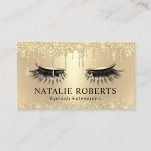 Tarjeta De Visita Lazas maquillaron Moda artista Oro Drin Eyelash Sa