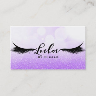 Tarjeta De Visita Lazas Morado Esparkle Glamour Eyelashes Maquillaje
