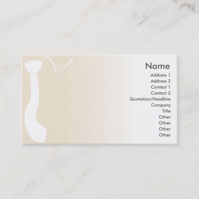 Tarjeta De Visita Lazo beige - negocio (Anverso)