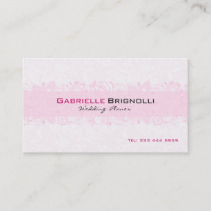 Tarjeta De Visita Lazo floral blanco y rosa claro