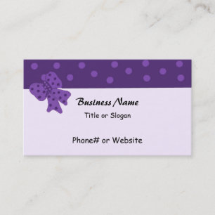 Tarjeta De Visita Lazo Morado con Lunares Elegante