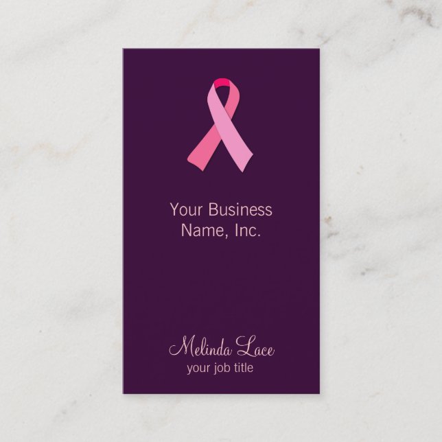 Tarjeta De Visita Lazo rosa (Anverso)