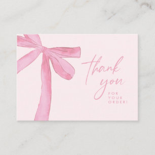 Tarjeta De Visita Lazo rosa personalizado Negocio Letra a mano