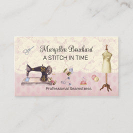 Tarjeta De Visita Lazo Vintage Y Suministros De Coser Seamstress