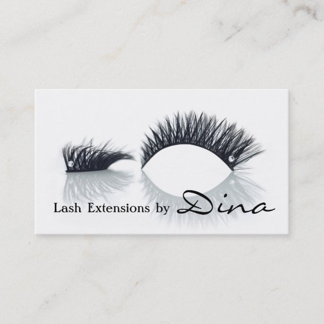Tarjeta De Visita Lazos, Extensiones de Lash, Salón de Belleza, Cosm (Anverso)