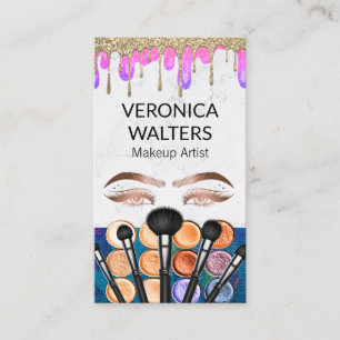 Tarjeta De Visita Lazos oculares   Purpurina Drip Makeup Beauty