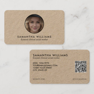 Tarjeta De Visita LCSW Personalizado de Trabajadores Sociales QR Pho
