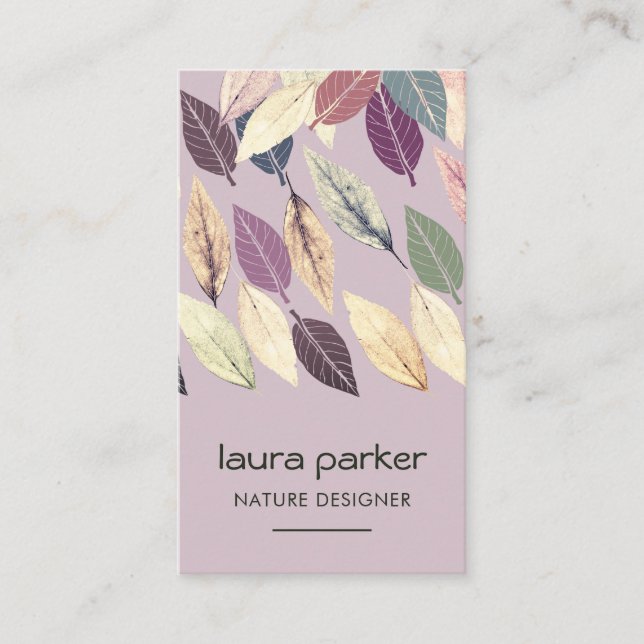 Tarjeta De Visita Leaf Art Dry Naturaleza Yoga Meditación Masaje (Anverso)