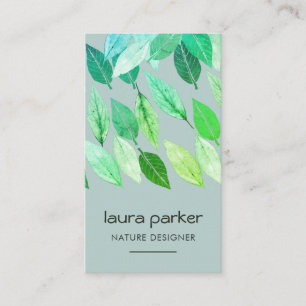 Tarjeta De Visita Leaf Art Dry Naturaleza Yoga Meditación Masaje