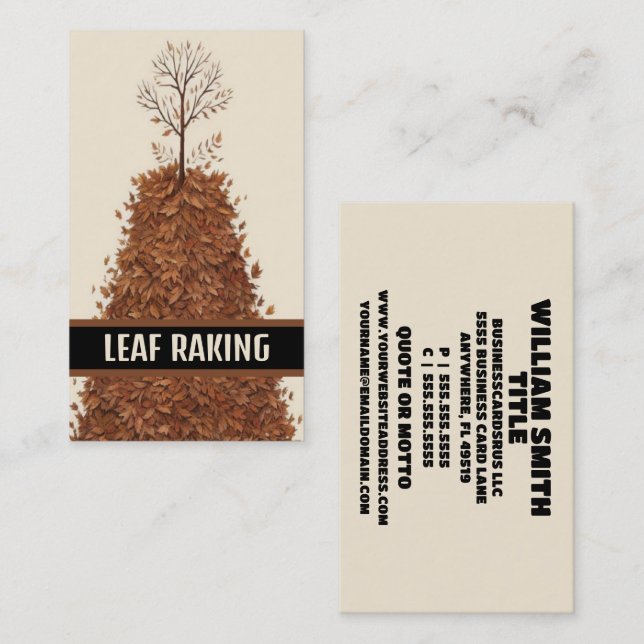 Tarjeta De Visita Leaf Raking