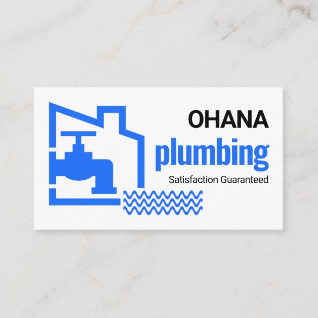 Tarjeta De Visita Leaking Blue Faucet Building Home Frame (Anverso)