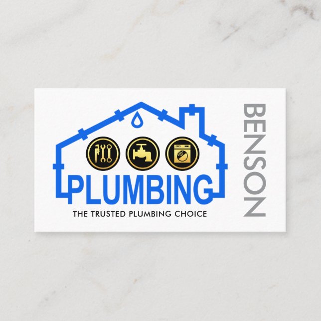 Tarjeta De Visita Leaking Home Pipe Frame Plumbing (Anverso)