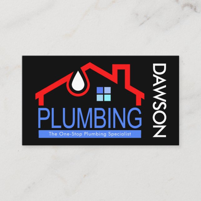 Tarjeta De Visita Leaking Home Plumbing Service (Anverso)